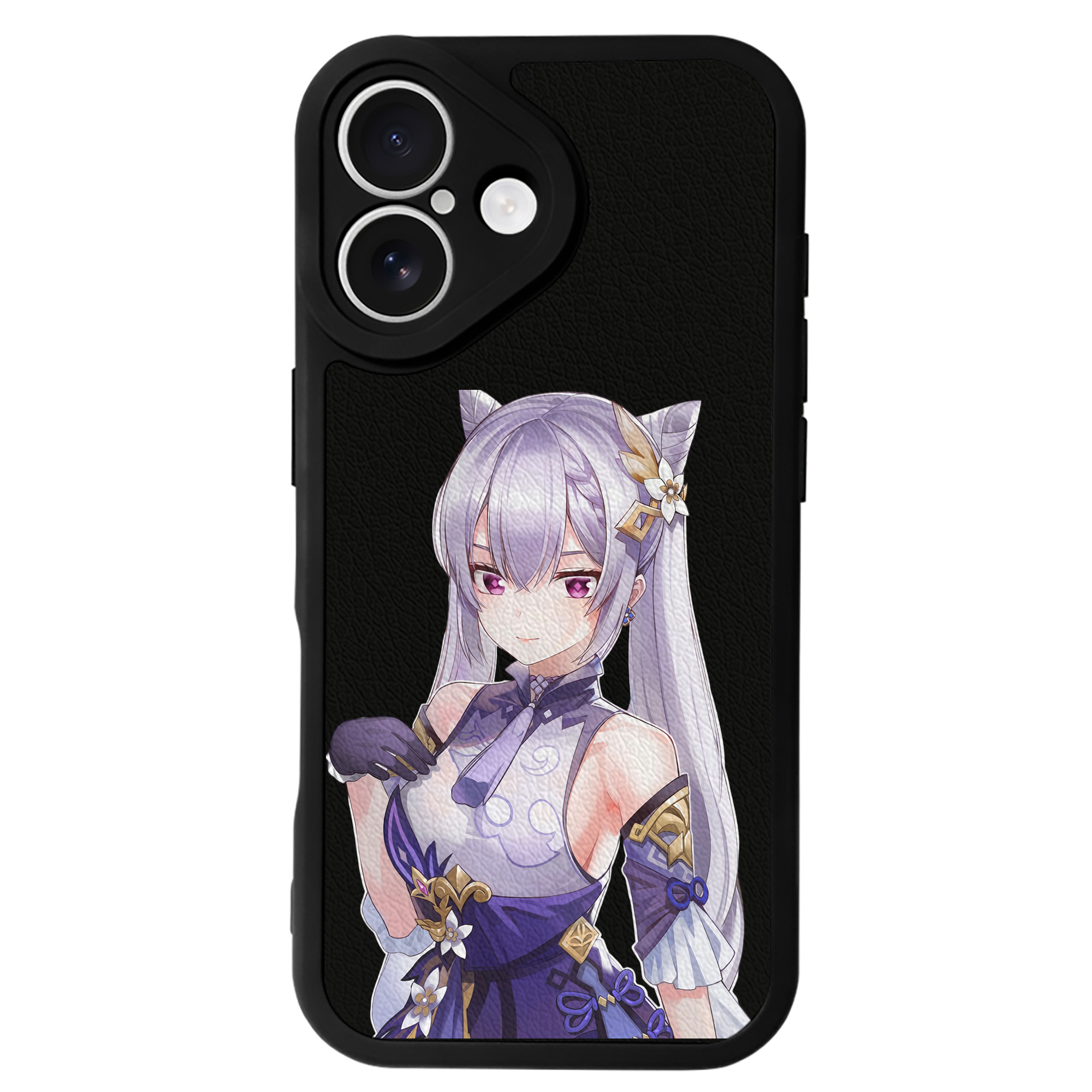 げんし神 刻晴 こくせい genshin Kokusei 【iPhone 16シリーズ対応】シリコンスマホケース（レザー調） 材質：シリコン